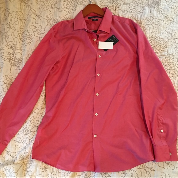 Salmon Perry Ellis non-iron Shirt - Picture 2 of 7